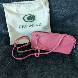 Pink Leather Crossbody Bag